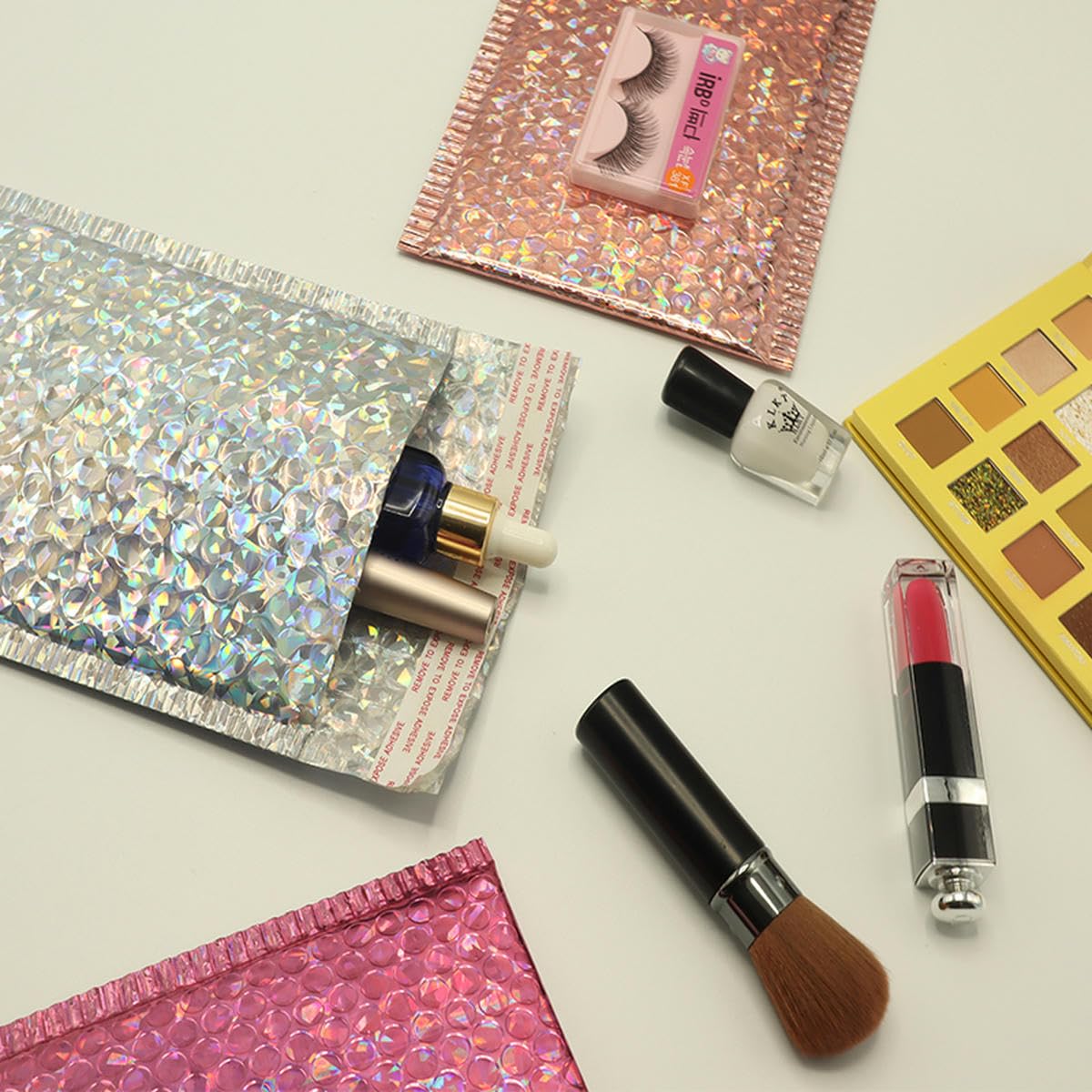 10 szt. foliowa koperta bąbelkowa makijaż torby na prezenty glamour kolorowe opakowanie bąbelkowa koperta pocztowa wyściełana koperta wysyłkowa - róża-28 x 37 cm