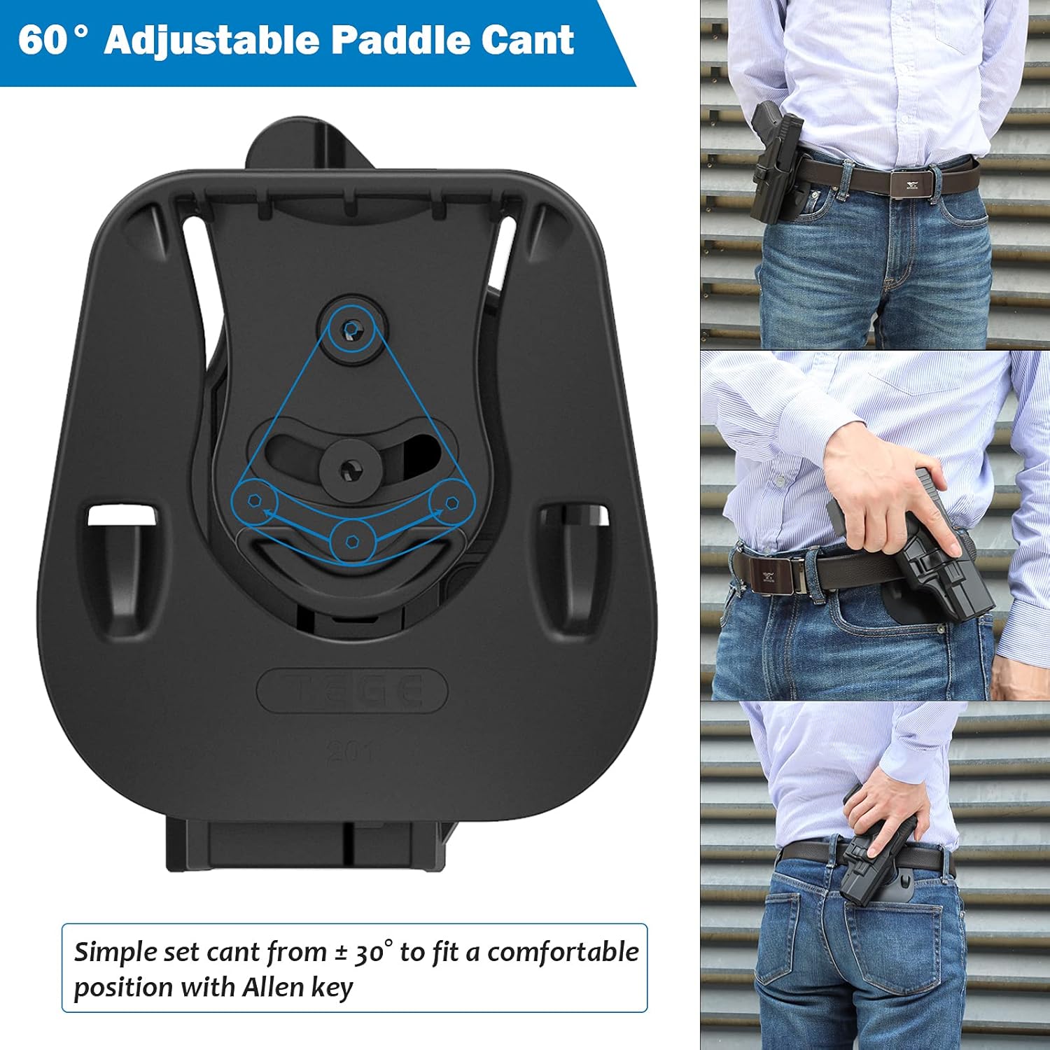 Paddle Holster for Ruger Security 9mm Luger, OWB Right-Handed Gun Holster for Ruger Security 9mm Compact/Pro/Standard Without Red Laser, 60° Adjustable Open Carry Pistol Holsters with Quick Release : Everything Else
