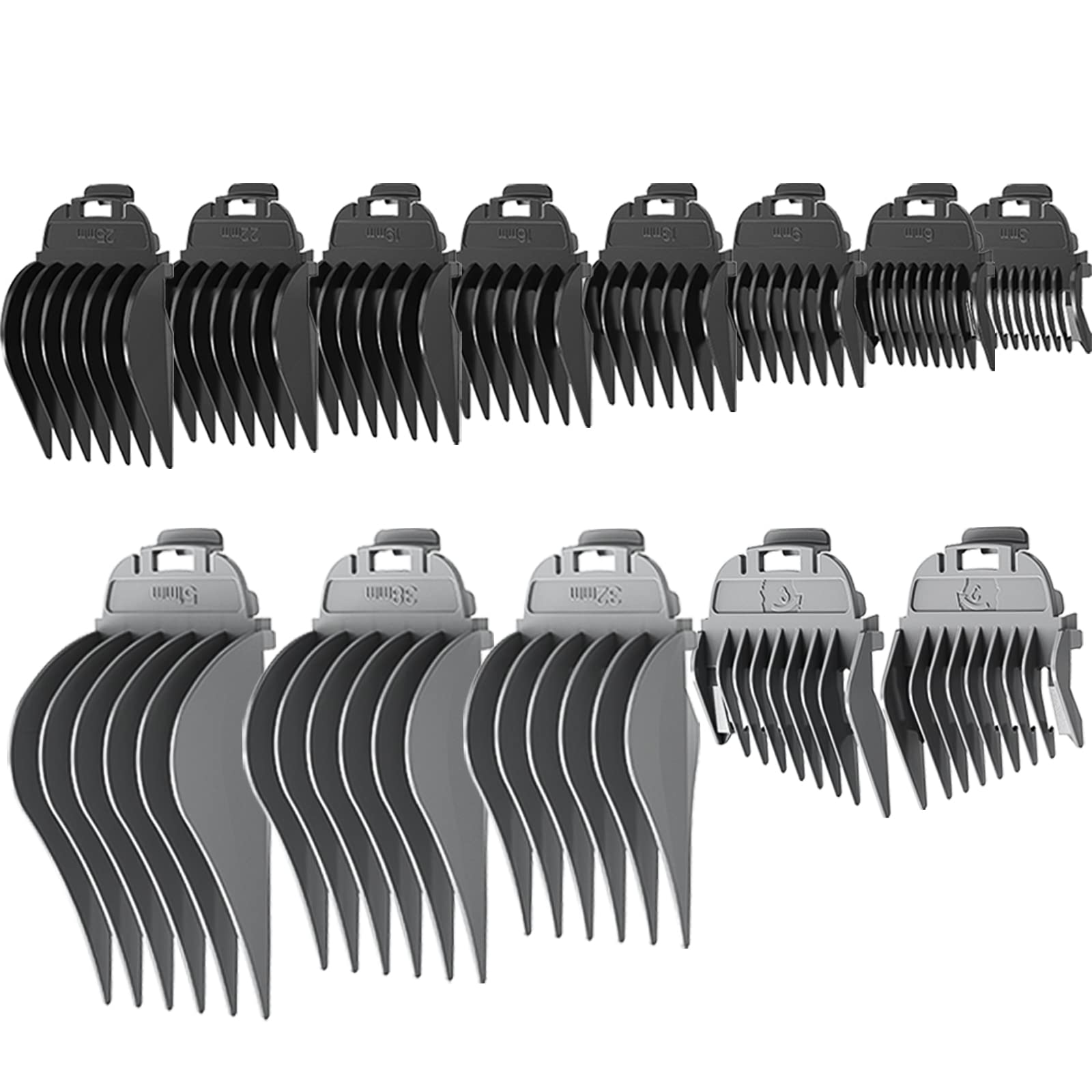 Premium Guide Combs Set - ABS Attachment Guards with 13 Different Lengths Including Left & Right Taper Guards & Extra Long Guards for HC2022 Versatile Hair Trimmers for Men