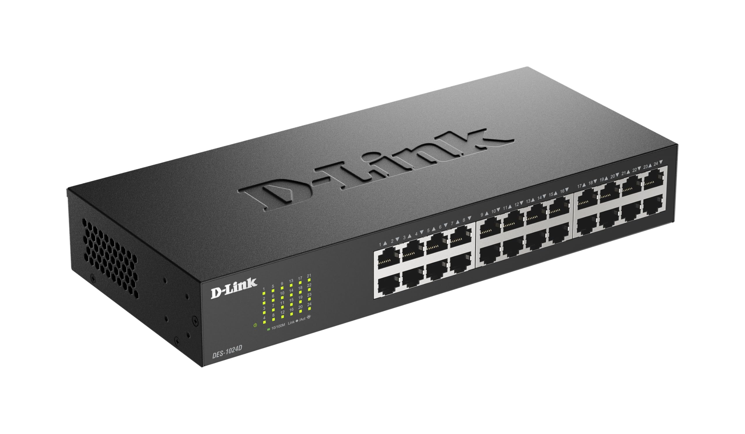 D-Link DES-1024D - Switch de red (24 x RJ45, 100 MB/s, indicador LED), gris (enchufe británico)