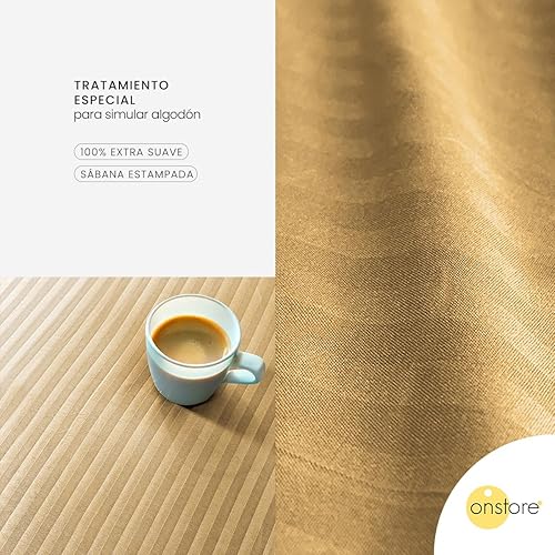 Miniatura 8 de Juego de sábanas de tamaño matrimonial de 4 piezas suave al tacto de 2500 hilos (tamaño matrimonial, arena)