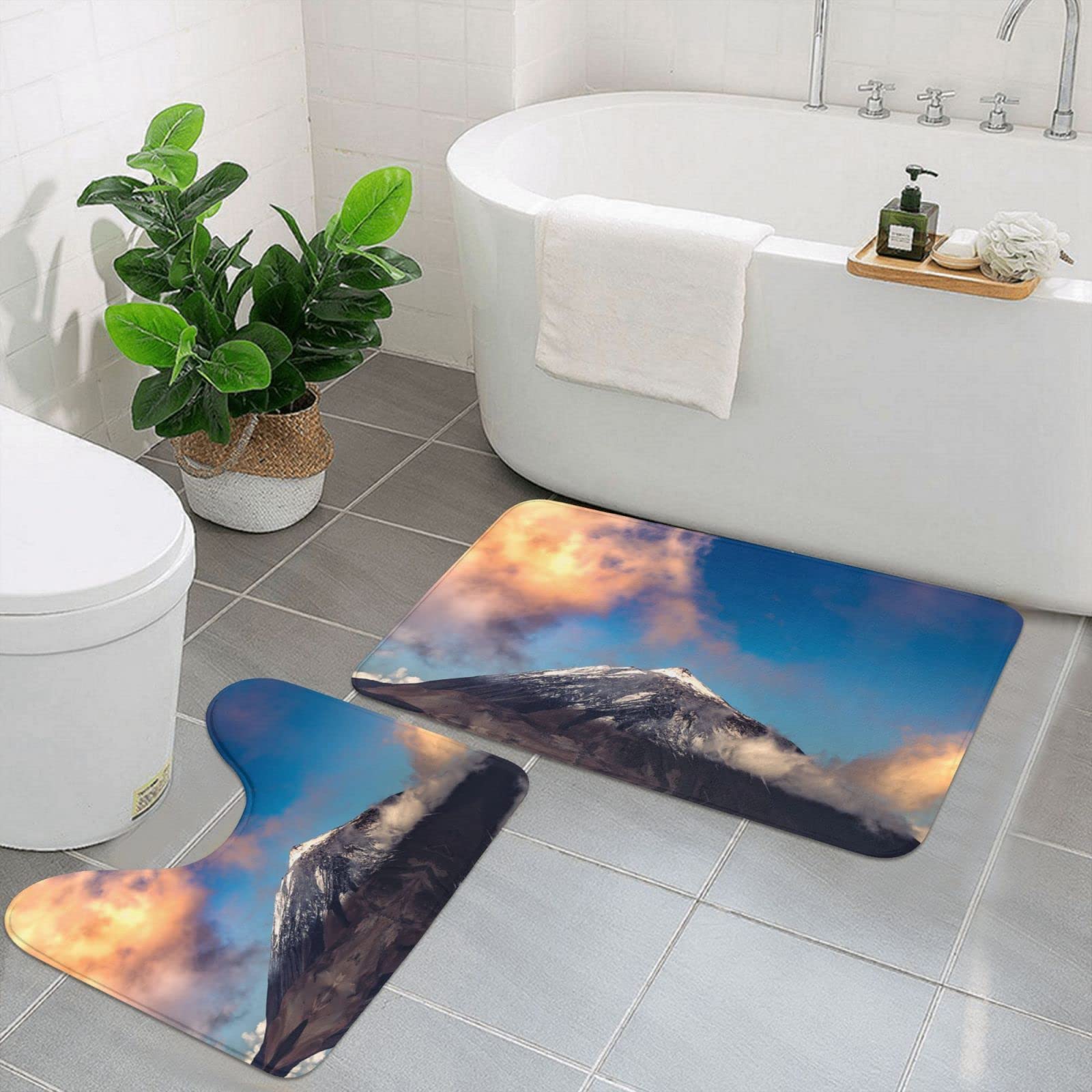 Tapis de bain antidérapant et absorbant Mountain Peak lot de 2 pour salle de bain