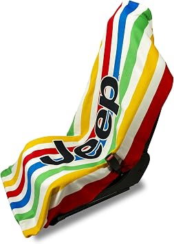 Seat Armour - CABANA MULTIPLE STRIPE Seat Protector Towel Cover With Jeep Logo T2GOMULTI