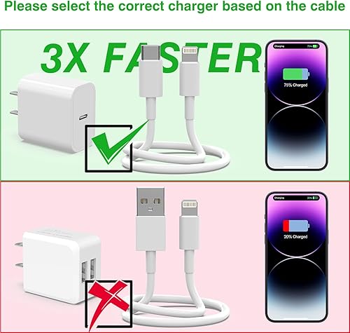 Miniatura 4 de Paquete de 5 cables USB C a Lightning [certificado MFi] cargador de iPhone de 6 pies de carga rápida tipo C a cable Lightning, cargador rápido para