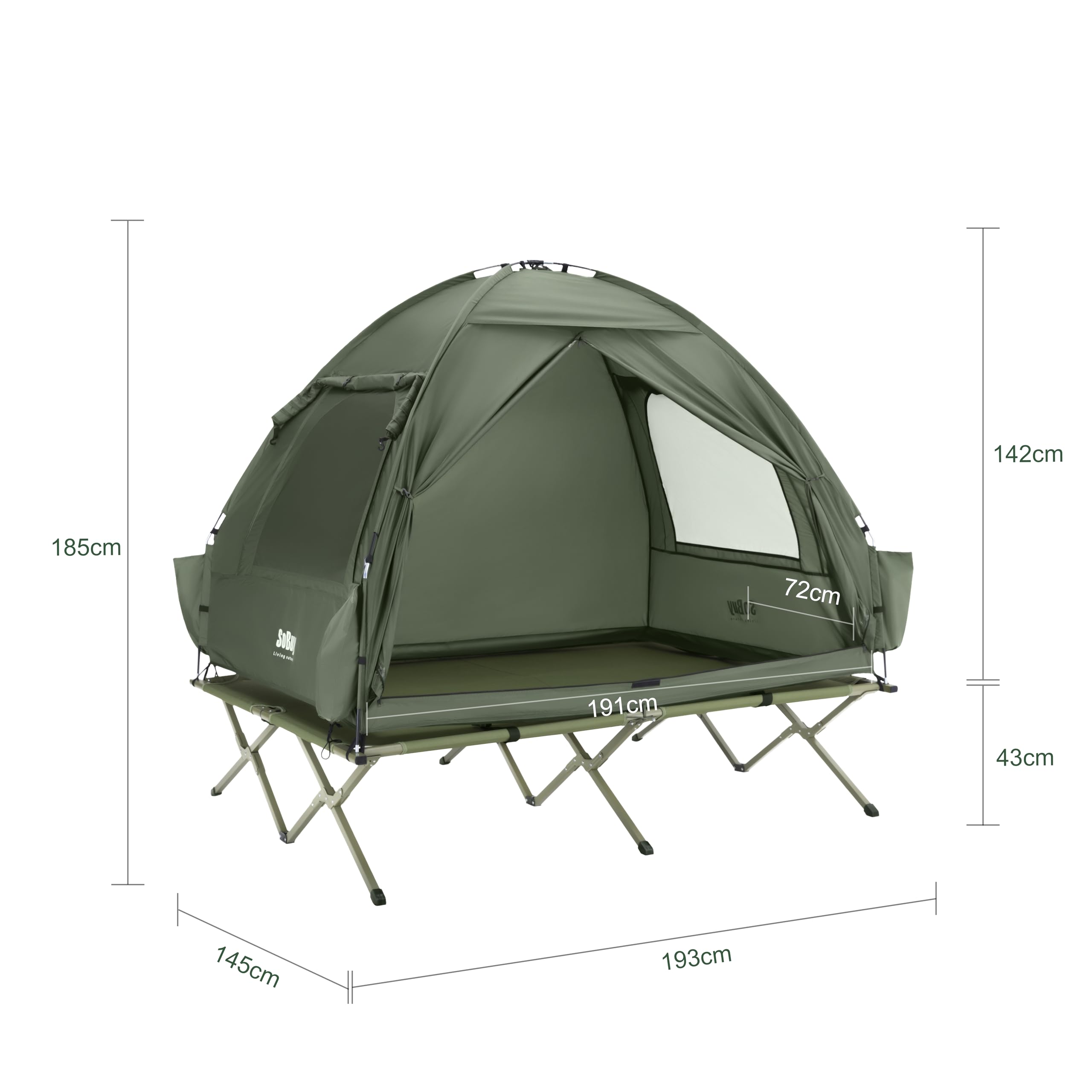 Sobuy Tienda de Campaña con Colchón Hinchable Tienda de Campaña Impermeable Barraca de Camping