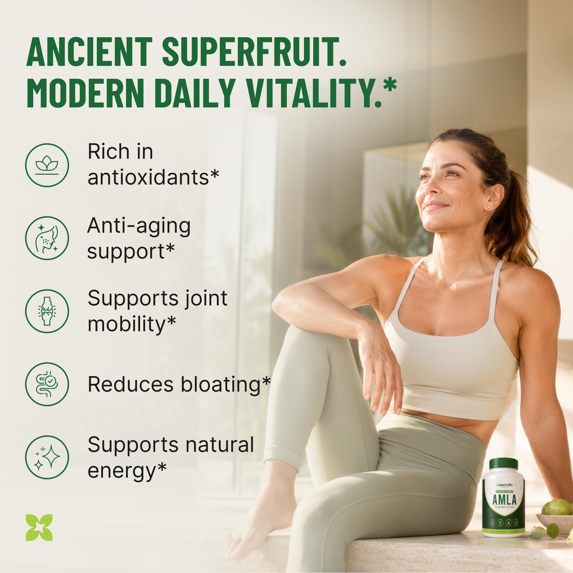 Organic Amla Capsules 1000mg – Indian Gooseberry Supplement for Antioxidant Support, Digestive Health & Natural Energy – Organic Amla Fruit Powder, 60 Capsules — Amazon image 2