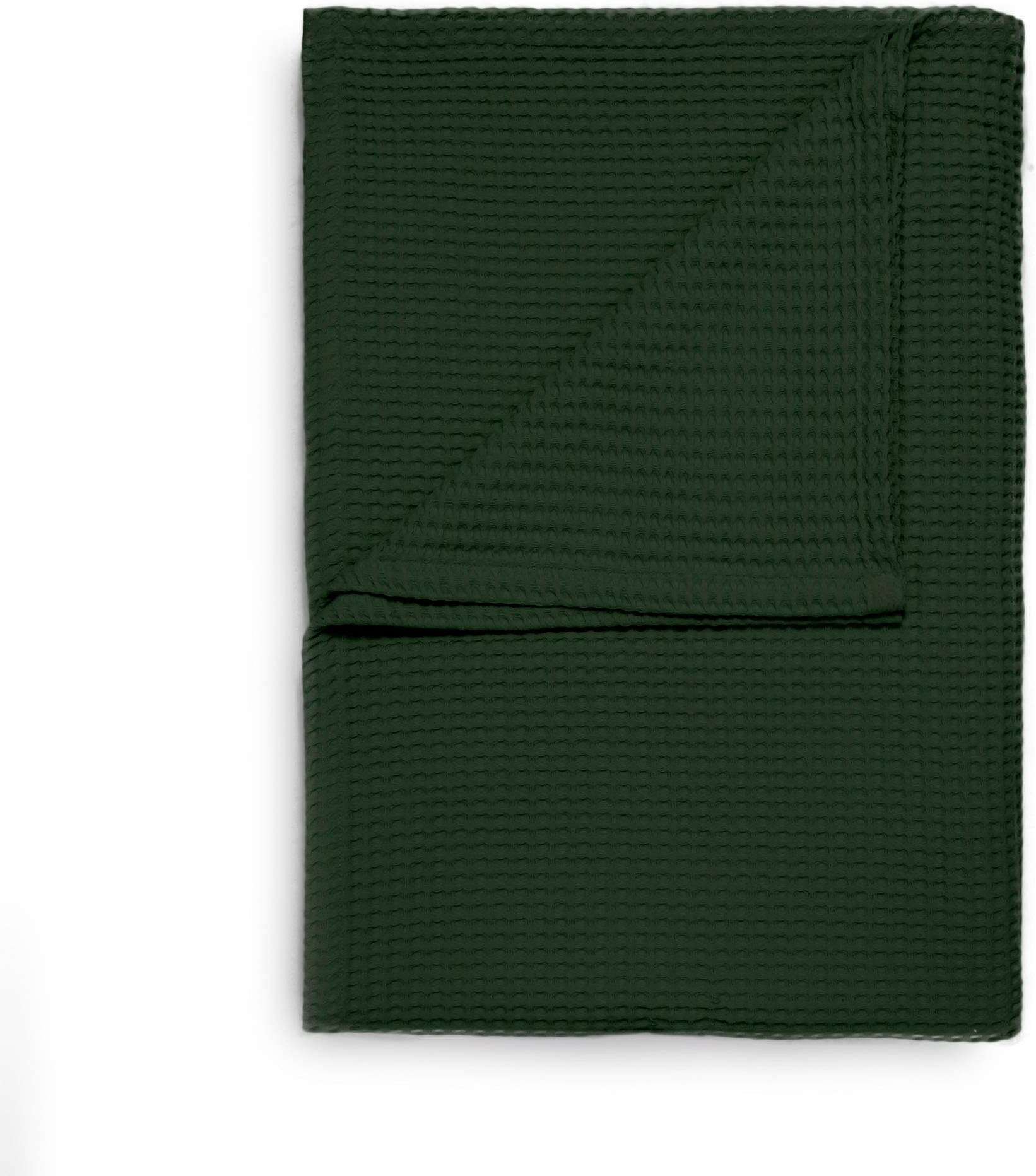 HNL Living Waffle - Plaid - Cotton - 240 x 260 cm - Bistro Green