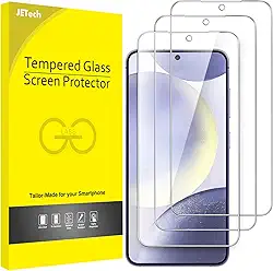 JETech Película de Vidro Temperado para Samsung Galaxy S24+ / S24 Plus 5G 6,7 Polegadas, Protetor de Tela, Compatível com ID de Impressão Digital, HD Claro, Pacote com 3