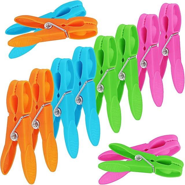 Clothes Pegs,Huoberr 48 pcs Plastic Clothes pegs for washing line,Heavy Duty Laundry Clothes Pegs with Durable Springs, non-slip Clothes pegs for clip clothes, pictures and crafts