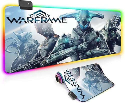 Alfombrilla de ratón para juegos Warframe Heroes RGB de gran tamaño para ratón de goma para computadora y juegos alfombrilla de ratón para