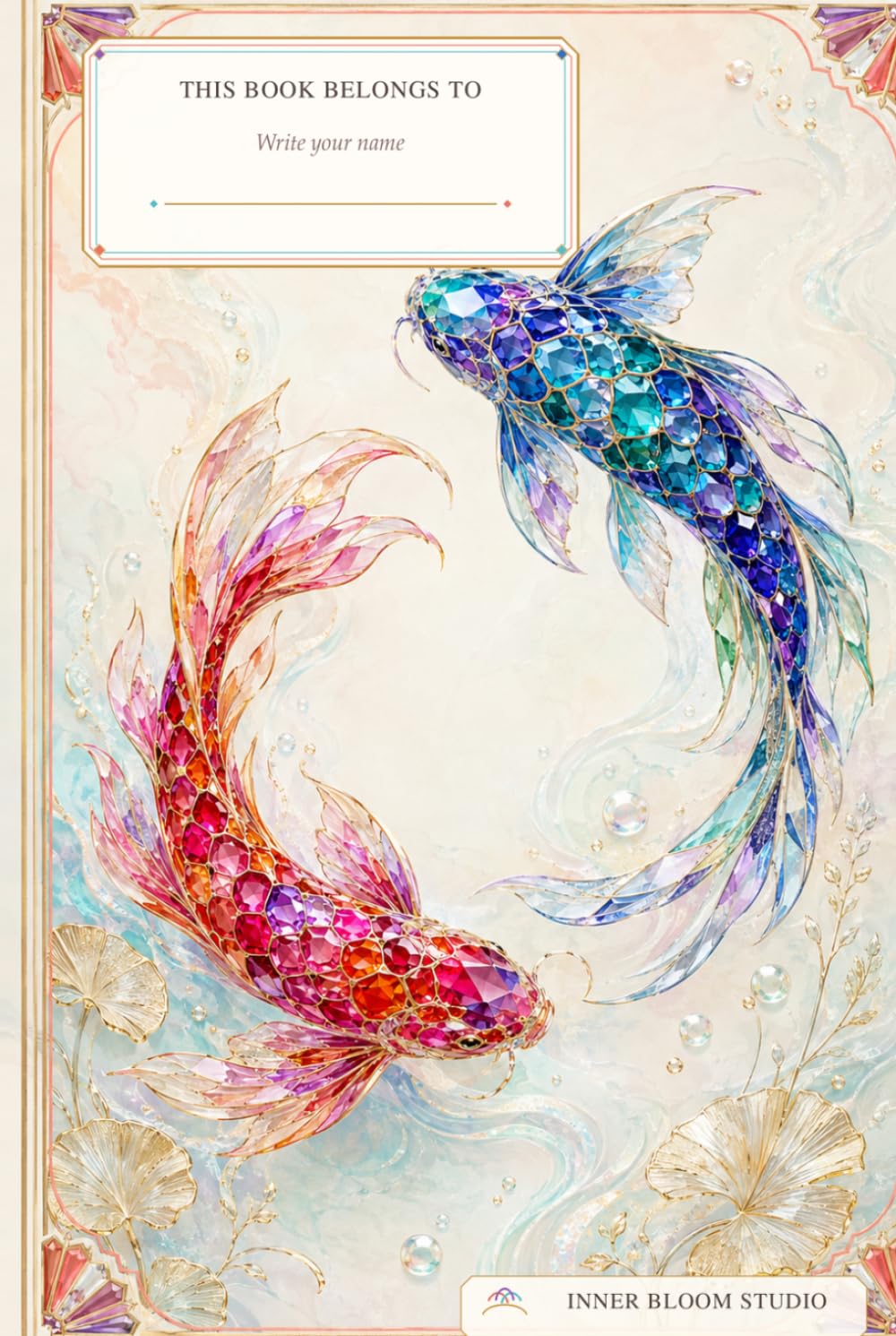 Crystal Koi in Harmony Notebook 250 Pages Hardcover: Elegant 6 × 9 Dotted Grid Notebook for Notes, Planning, Sketching, Doodling, Scrapbooking and Creative Journaling