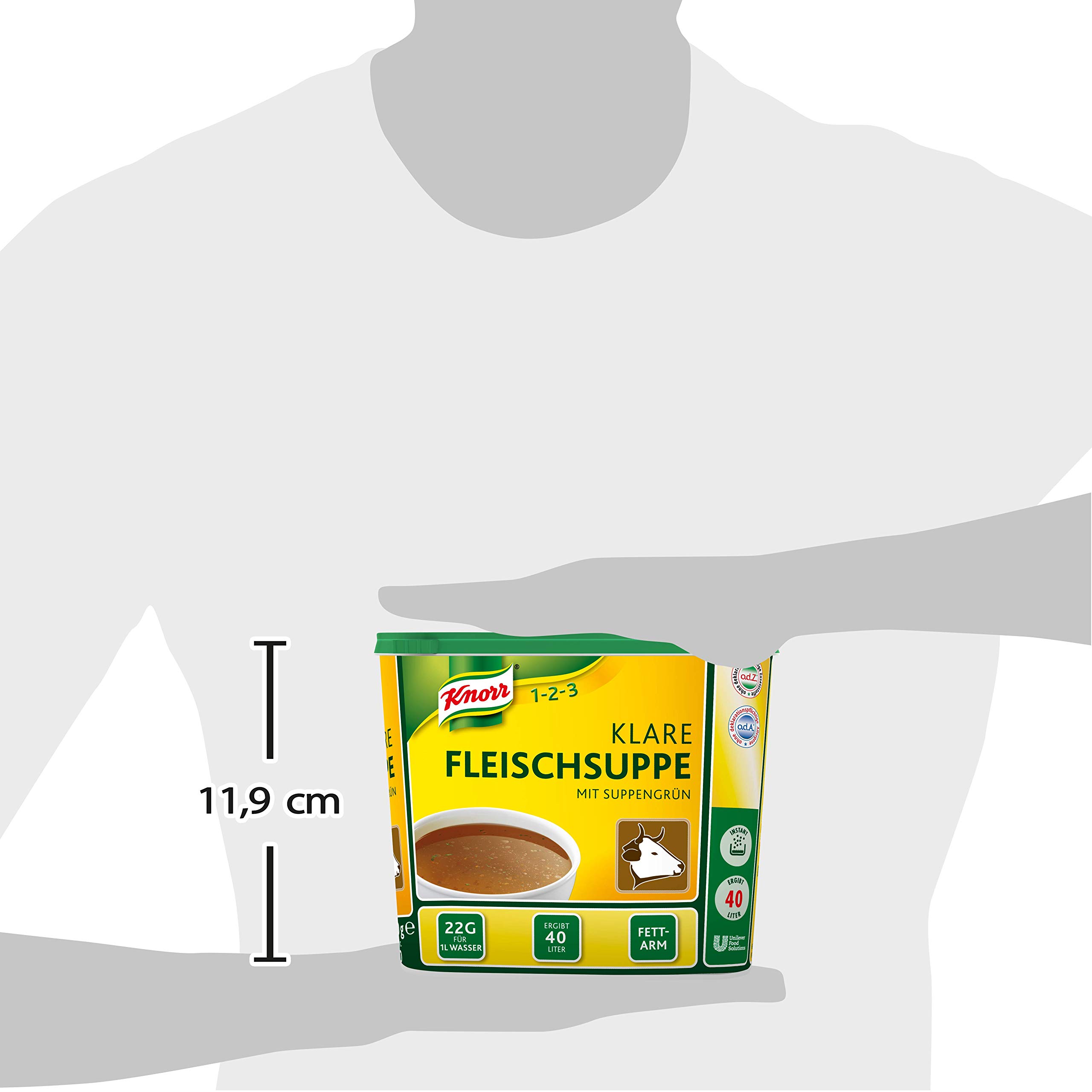 Knorr klare Rindsuppe mit Suppengrün (Rinderbrühe nach bewährter Rezeptur) 1er Pack (1 x 0,88 kg)