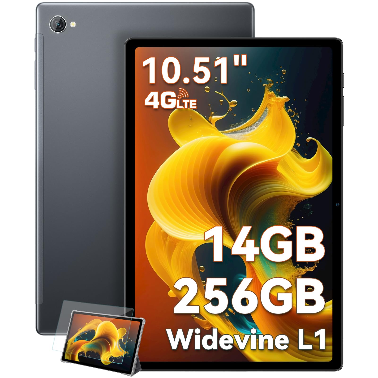 10.5 inch Tablet PC, Blackview Tab 15 Android 12 Tablets, 14GB+