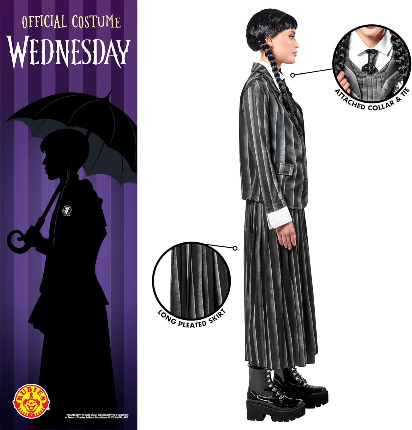 Rubie's Women's Wednesday Costume Nevermore Academy Uniform - Image 3