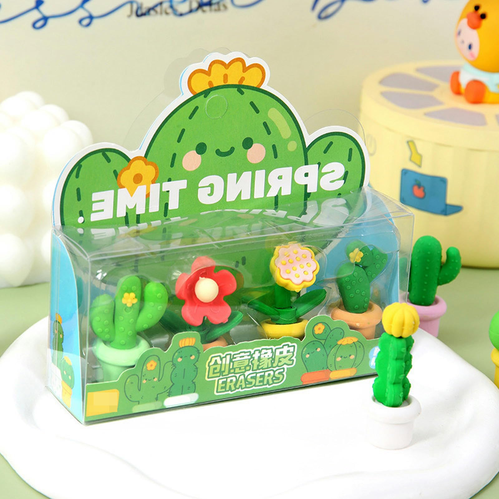 Amazon.co.jp: 多肉植物の鉢植え型消しゴム、かわいいサボテン消しゴム
