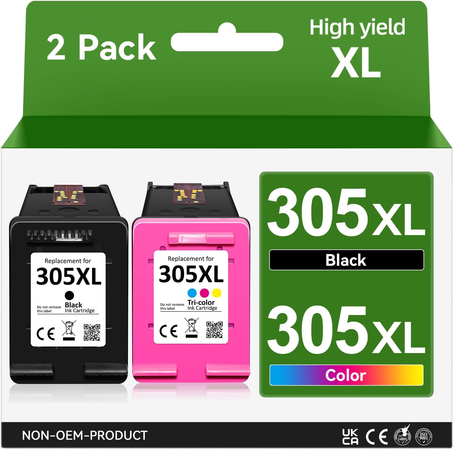 Inkwood 304XL Black Ink Cartridges,Replacement for HP 304 XL Printer ...
