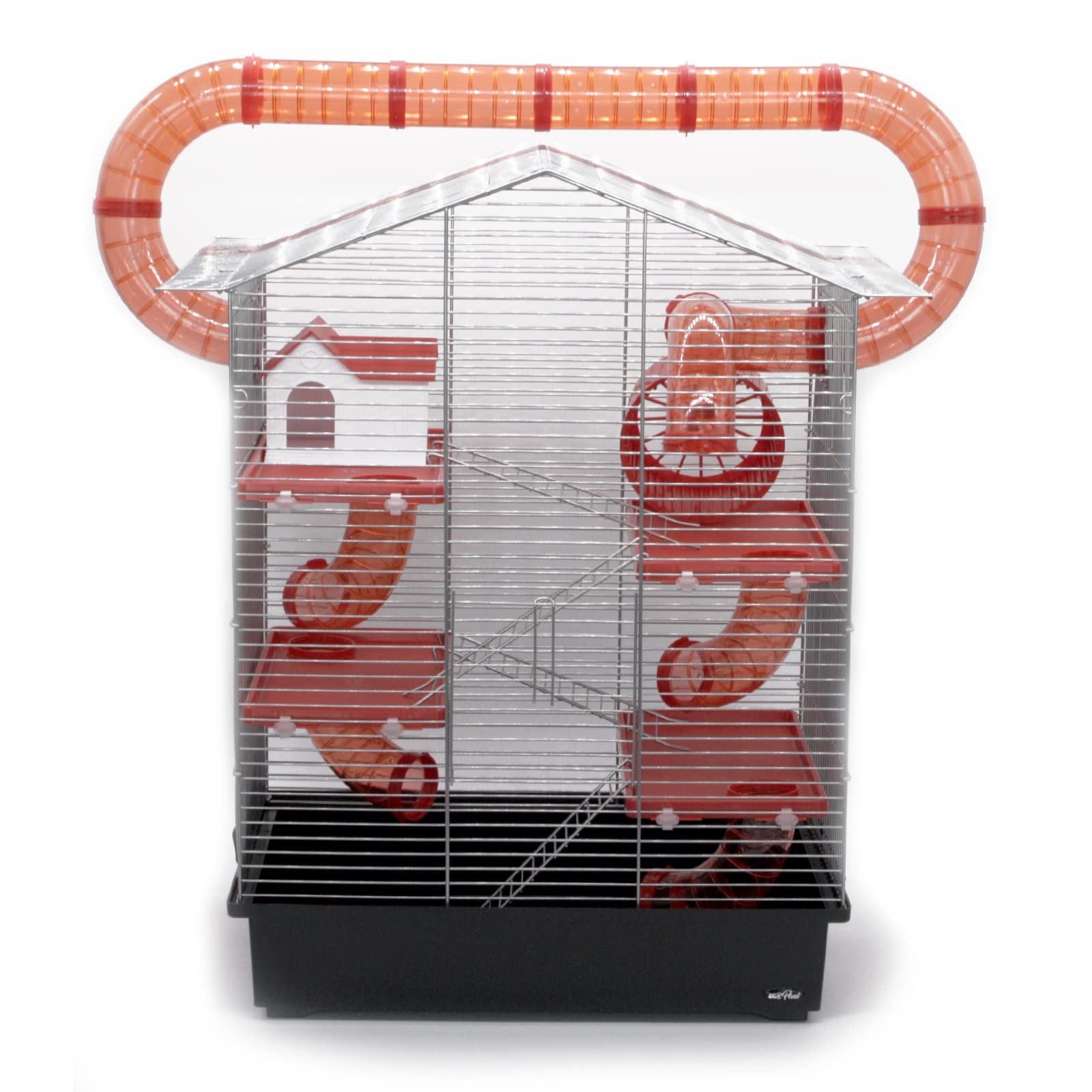 Nagerkäfig CH3 XXL Zubehör Tunnelsystem Chrome Schwarz Rot Maus Hamster Käfig