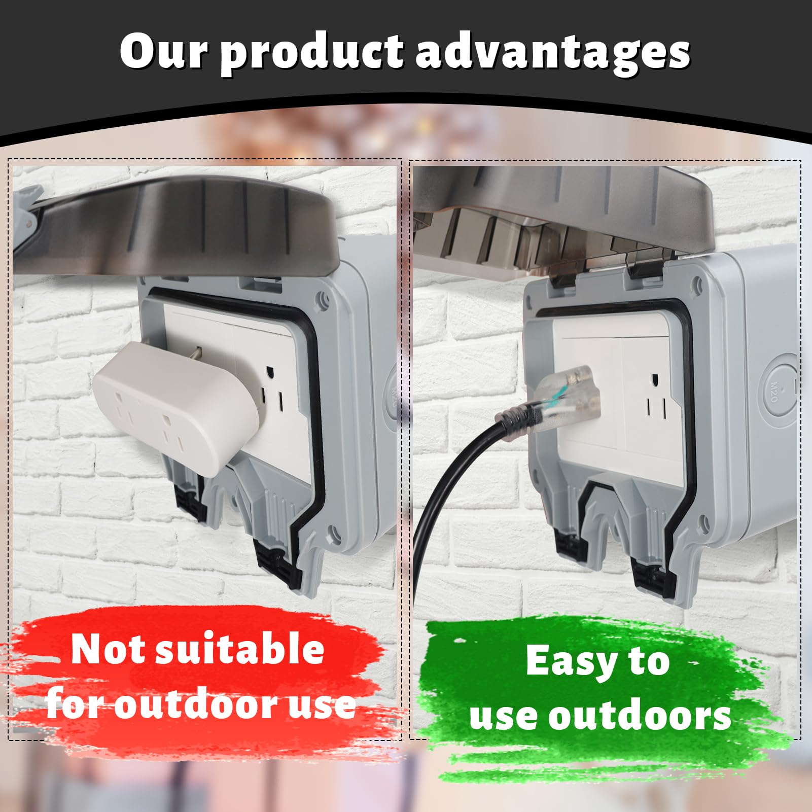 2 Plug Cold Thermostat Controlled Extension Cord,32 F(0