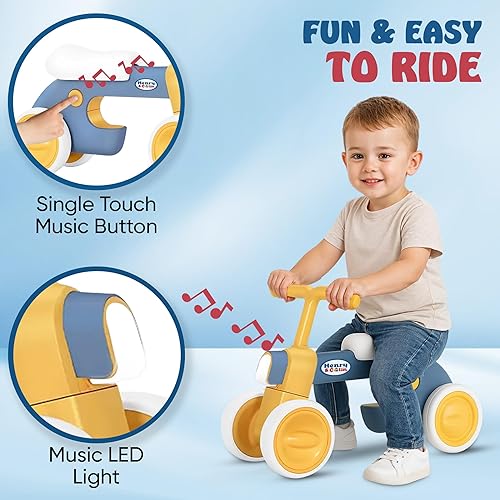 Miniatura 2 de Henry & Colin Bicicleta de equilibrio de bebé para niños, sin pedal, 4 ruedas silenciosas y asiento suave, primera bicicleta, caminante para niños y