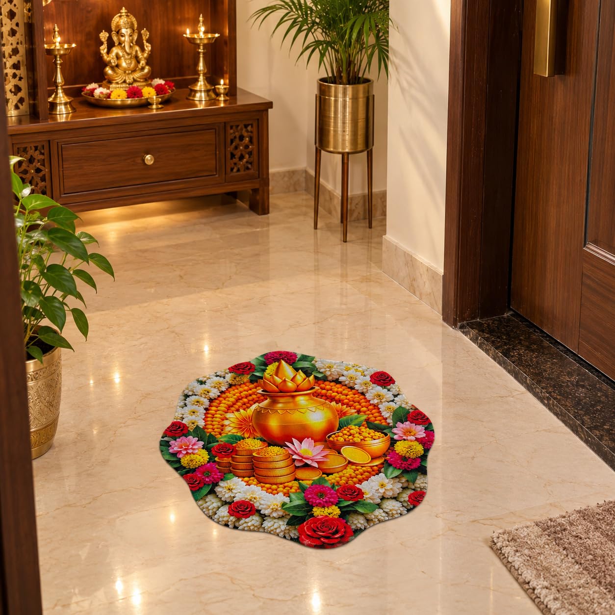 Mandala Floor Mat - Floral Lotus Design FREE SHIPPING -15