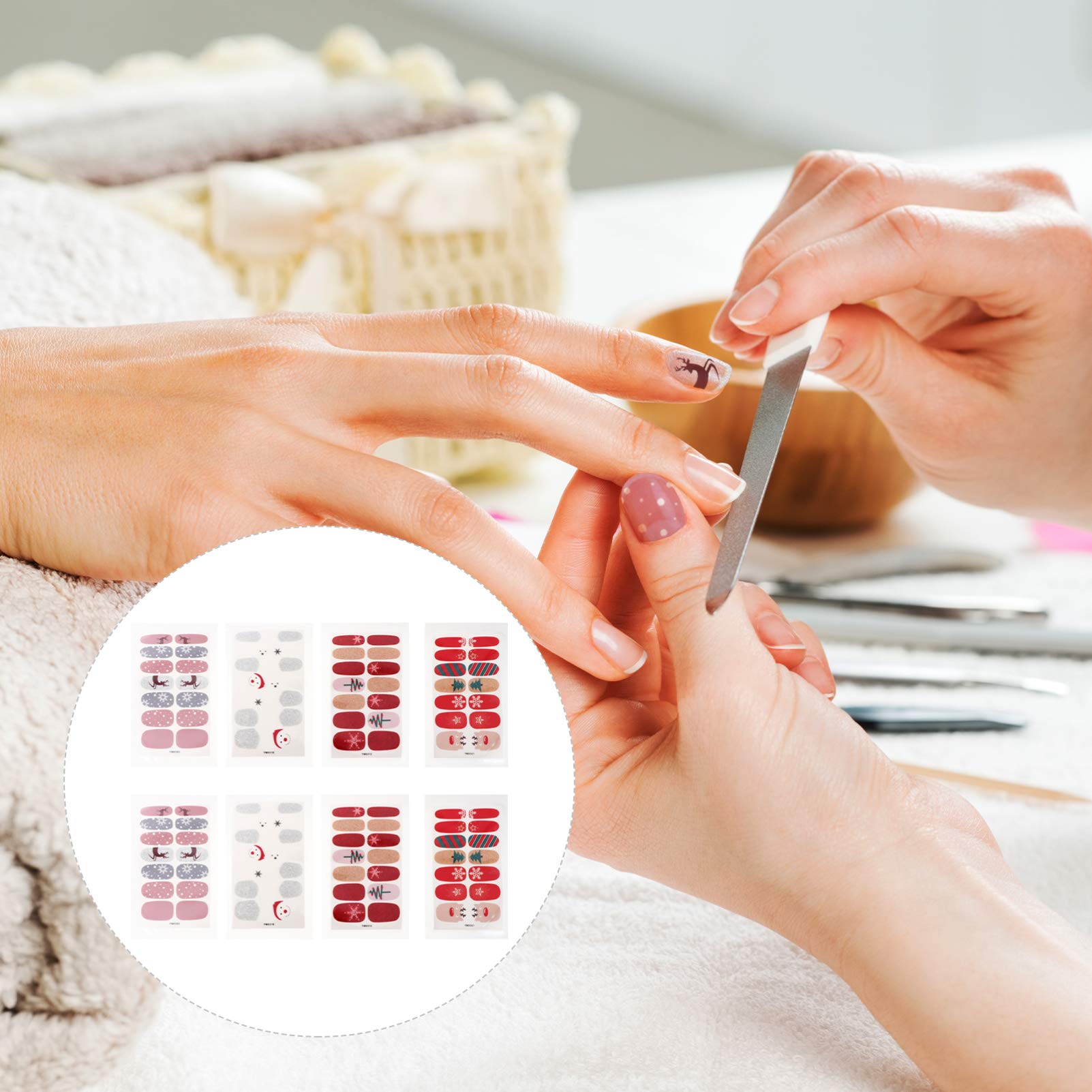 Healvian 24fogli Adesivi Per Unghie Natalizi Decorazioni Festive Per Manicure Design Creativo Di Natale Per Feste e Occasioni Speciali