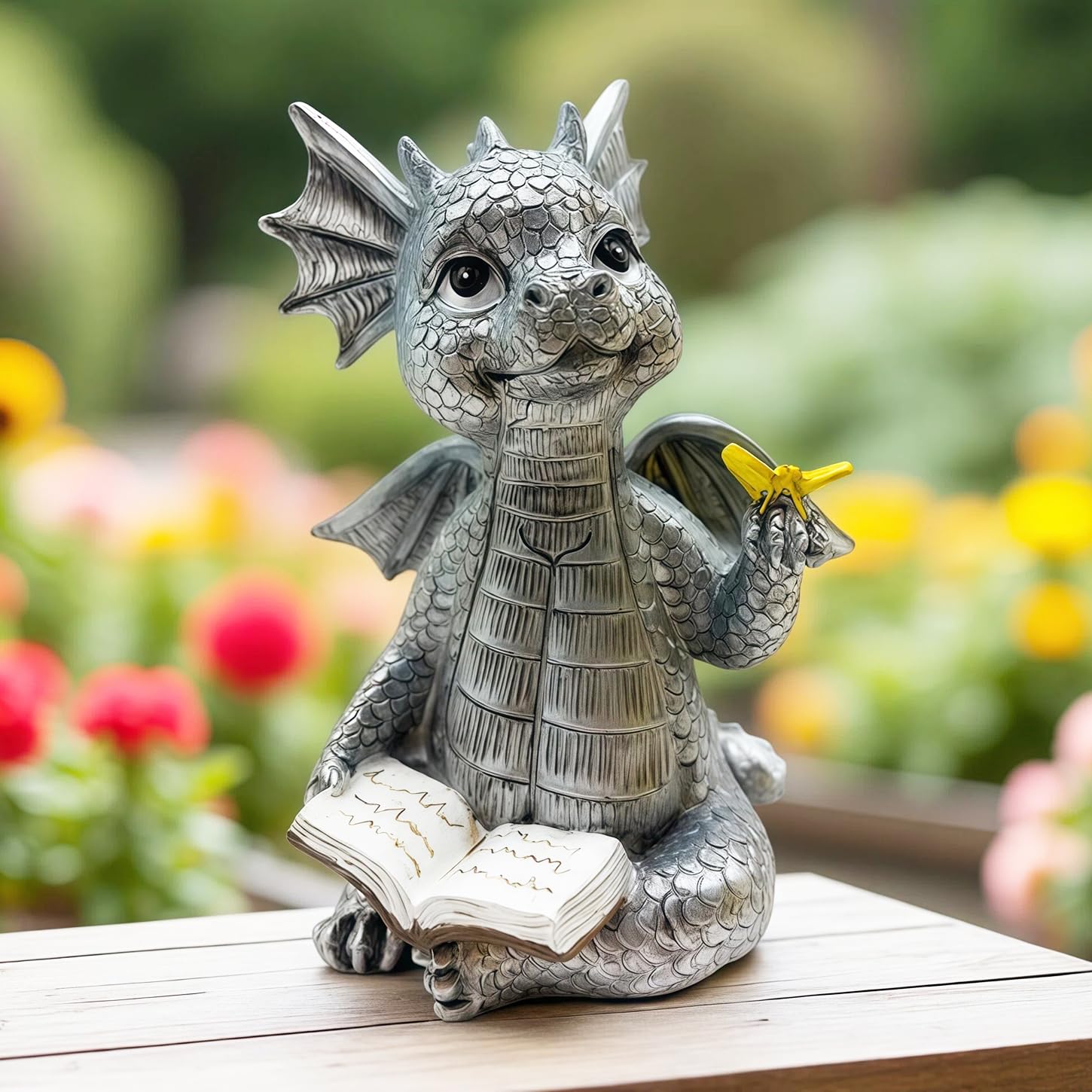 Amazon.com : JARPSIRY Cute Dragon Reading Book Statue, 5.9-Inch