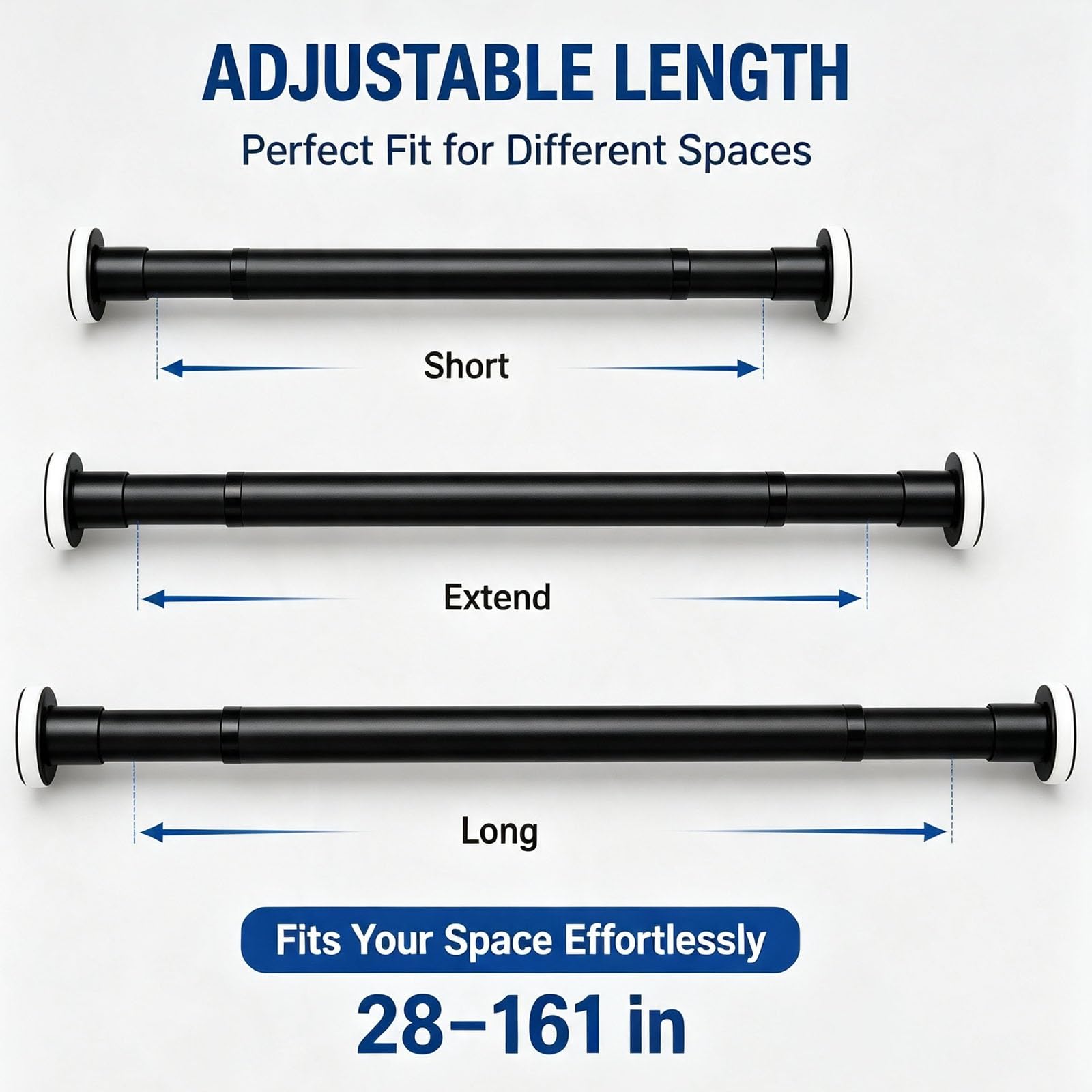 Regolabile 70-410 Cm Bastone Tenda Estensibile, Bastoni Tende a Pressione