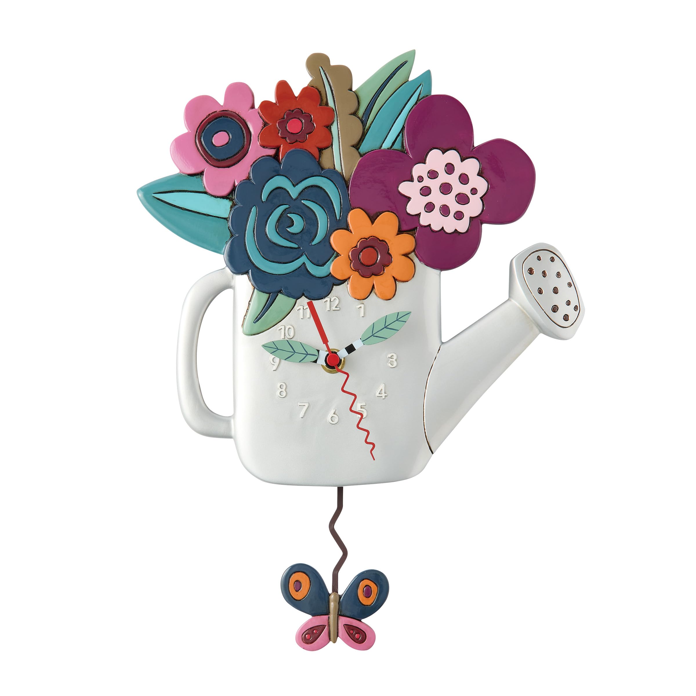 Horloge Allen Designs Flowers avec pendule à piles multicolore 24 cm