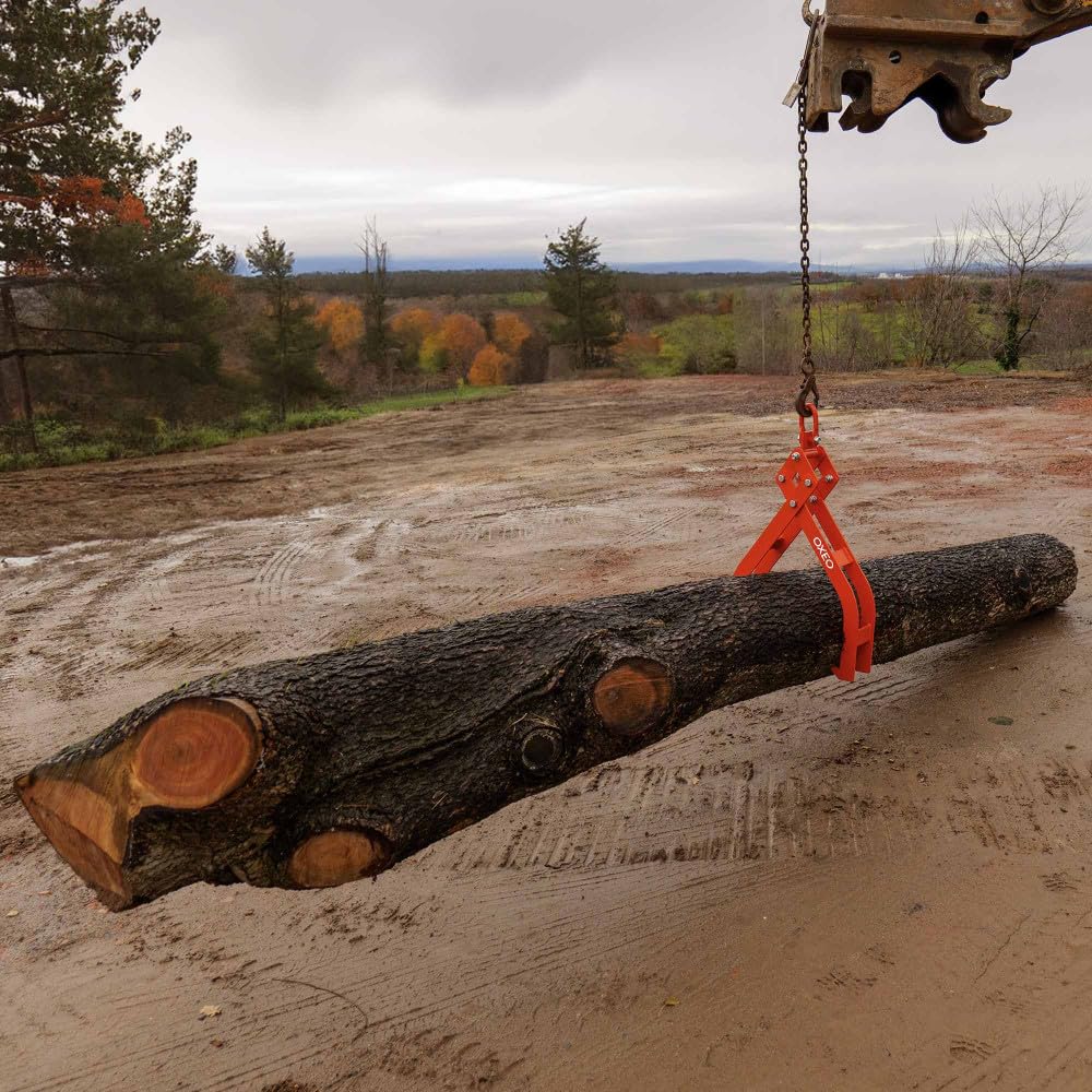 Oxeo Pince forestière Double capacité 1500 kg - pour Troncs Max 100cm - Pince de Levage 4 mandrins de Serrage - Force 1,5 tonnes
