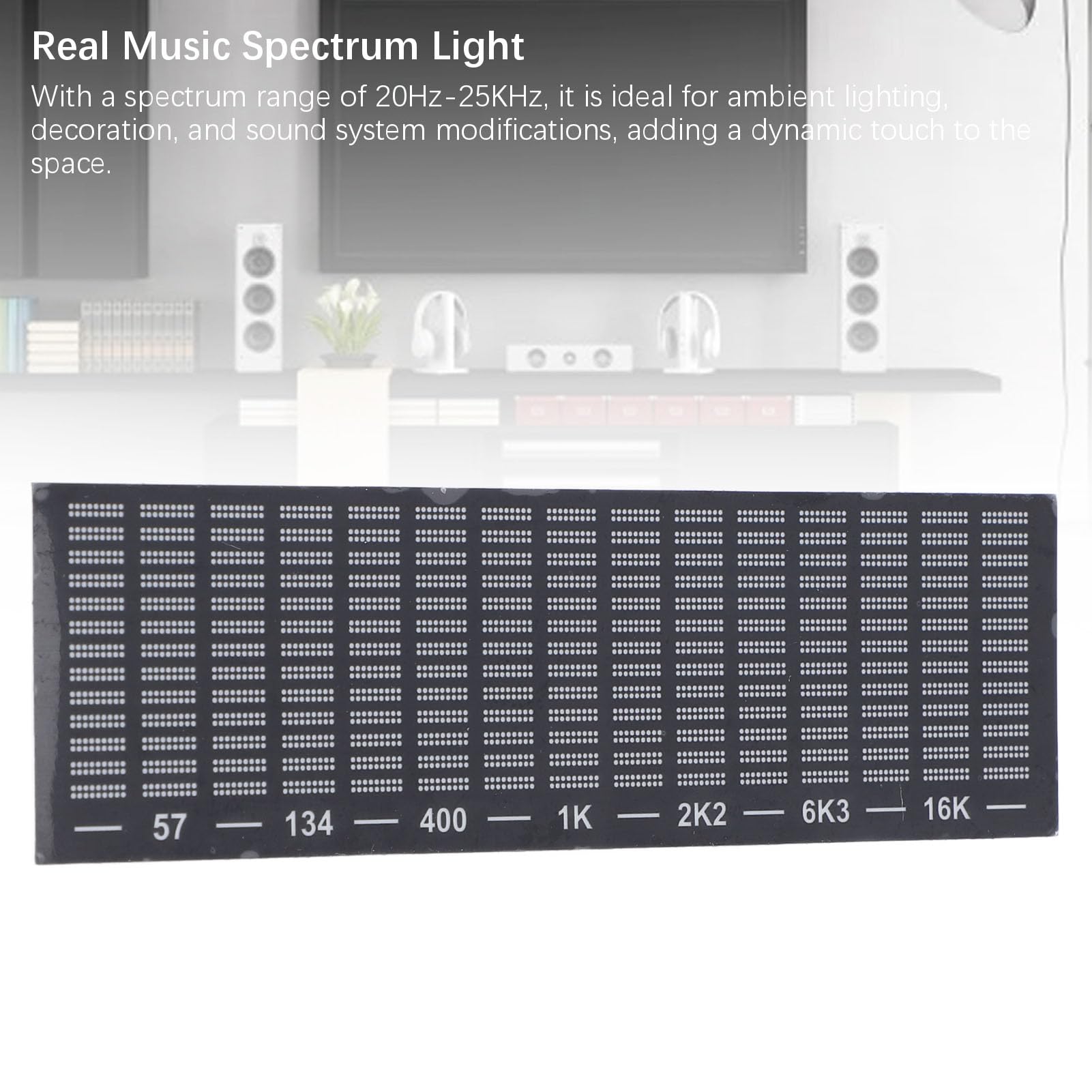 Denash Luce a Spettro Musicale a LED, Luce Ritmica Attivata Dalla Voce con Gamma 20Hz-25khz per la Decorazione della Sala da Gioco Auto Illuminazione Ambientale