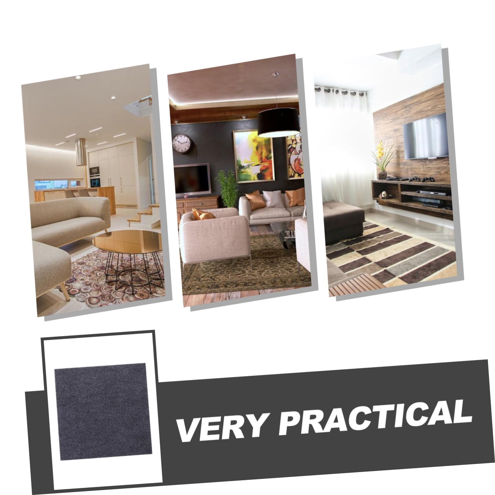 HOLIDYOYO Stylish Peel Stick Tiles 10 Pack Sticky Floor Stickers Anti-Slip for DIY Kitchen Bathroom