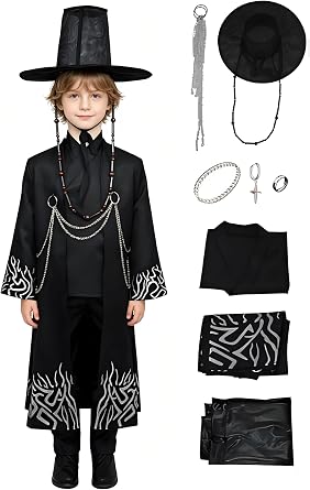 Jinu Costume Demon Anime Jinu Cosplay Teens Top Pants Hat Ring Accessories Outfits for Halloween Christmas