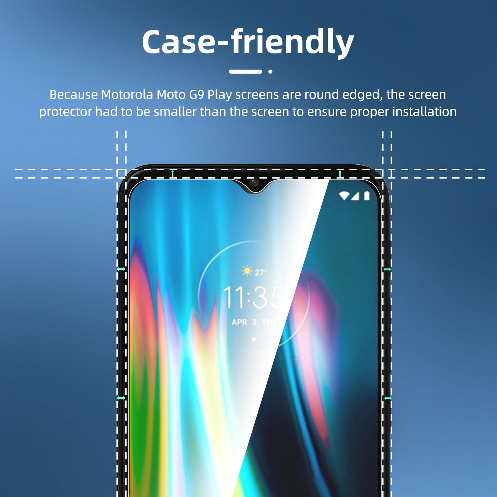 Jinyunlai 3 Pezzi, Vetro Temperato Per Motorola Moto G9 Plus, Pellicola Prottetiva Anti Graffio, Anti-Impronte, Senza Bolle, Durezza 9H, Ultra Trasparente, Ultra Resistente, Pellicola Proteggi Schermo - Foto 8