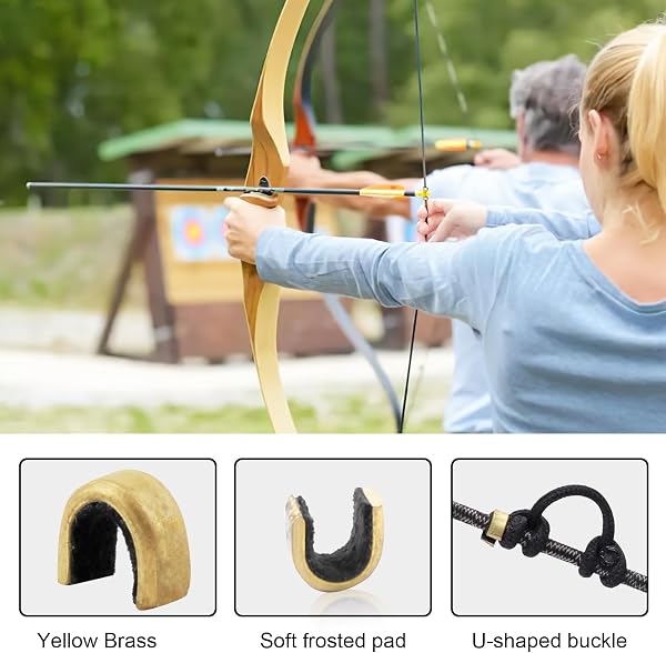 20 pièces Bowstring Nocks Buckle Clips Bowstring Nocking Point Bow String Buckle Clip Boucle en Laiton Cordes d'arc Clip Bowstring Nock Point Accessoires Tir à l'arc pour Arc à Poulies Arc Classique - 4