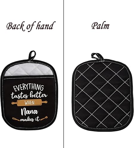 Miniatura 3 de LEVLO Los mejores regalos de cocina para hornear para madre, padre, todo sabe mejor cuando Mimiabuelananapapanonnagigi hace que sea guantes de horno