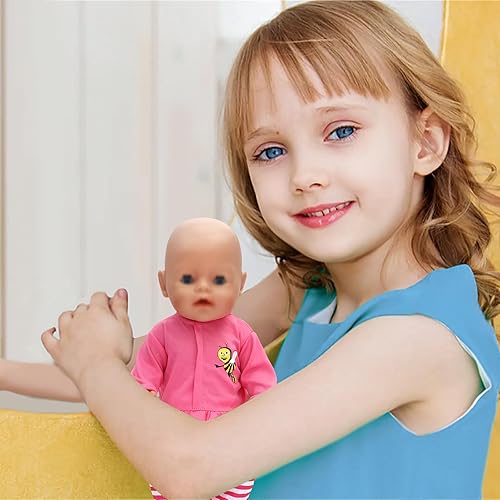 Miniatura 40 de SOTOGO 5 juegos de ropa de muñeca de bebé, trajes con sombreros para muñecas recién nacidas de 14 a 17 pulgadas, ropa de muñecas americanas de 18