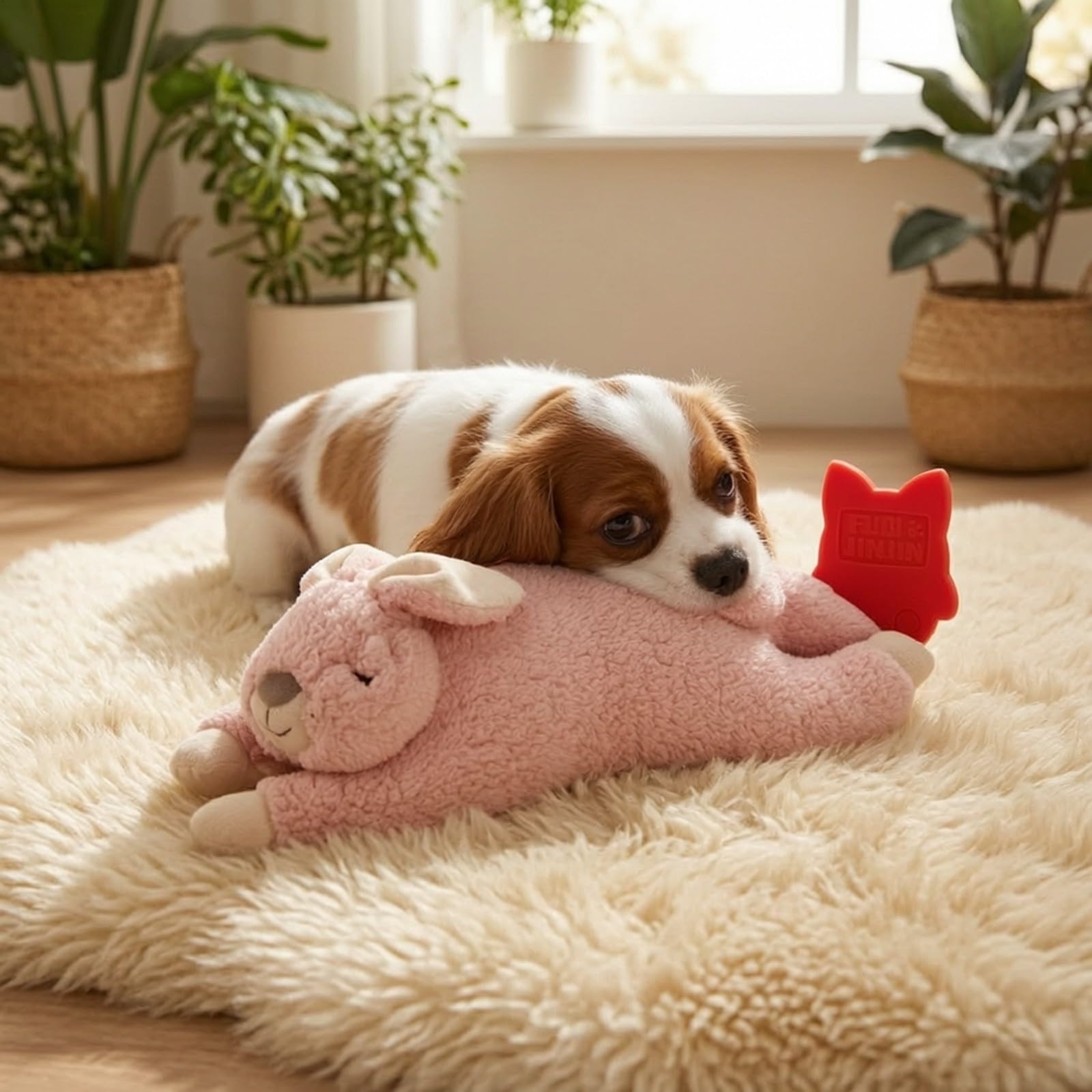 Giocattolo per Cuccioli con Simulatore di Battito Cardiaco Morbido Peluche con Battito Cardiaco Coccoloso per Momenti di Tranquillità