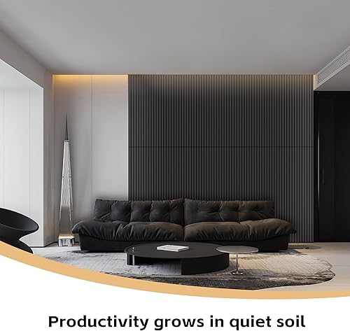 Vista 40 de RITOLLO Paquete de 4 paneles de madera para pared, paneles acústicos de listones de madera de 47.2 x 23.6 pulgadas para pared, paneles Roble natural