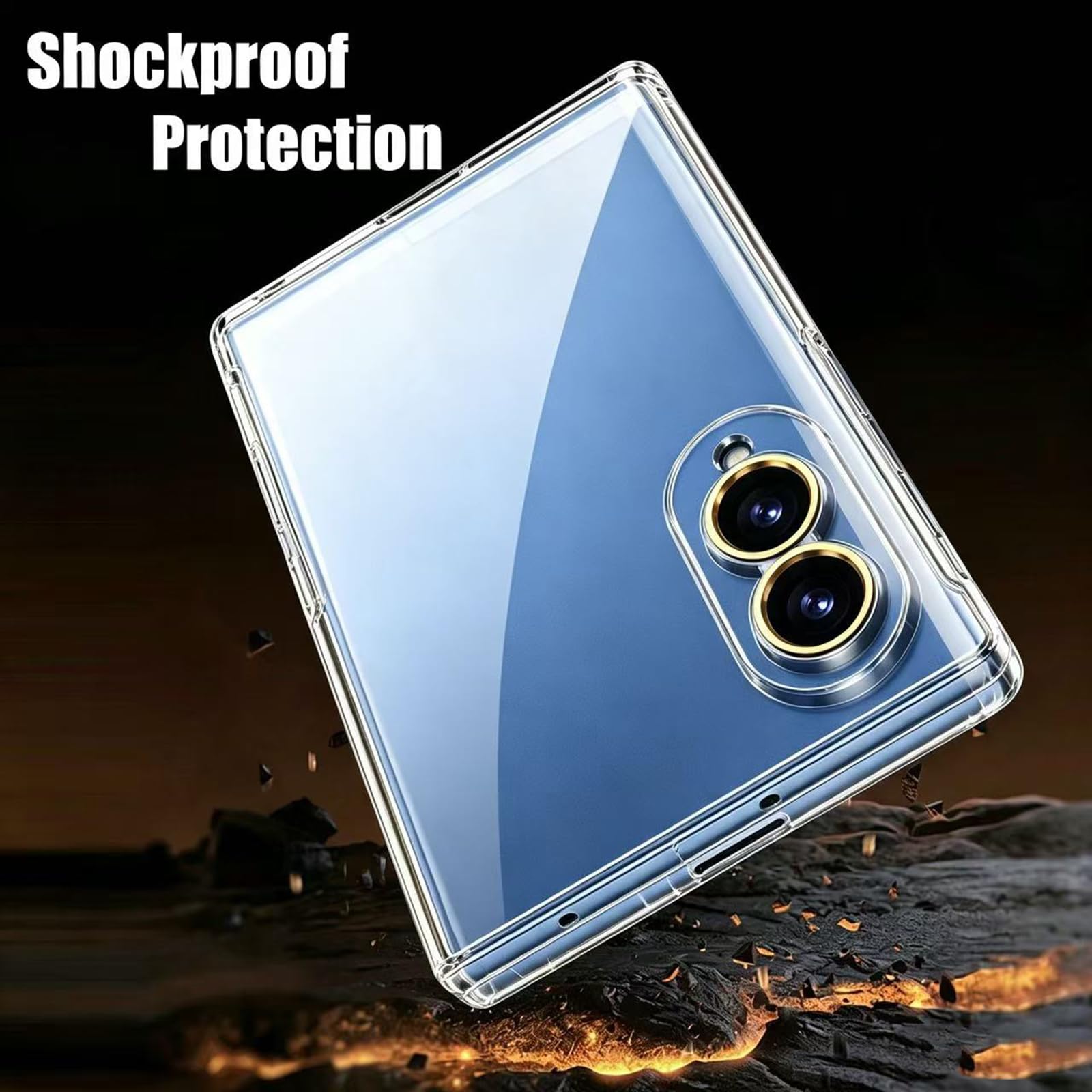 Custodia trasparente per Samsung Galaxy Z Fold 8, con pellicola protettiva frontale integrata, ultra sottile, di lusso, antigraffio, opaca, rigida, in policarbonato, antiurto, per Galaxy Z