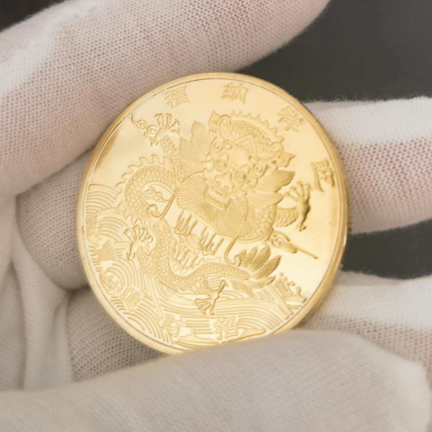 Elegant Chinese New Year of The Dragon Lucky Coin - Enhance Fortune and Luck - Lottery Ticket Scratcher Tool