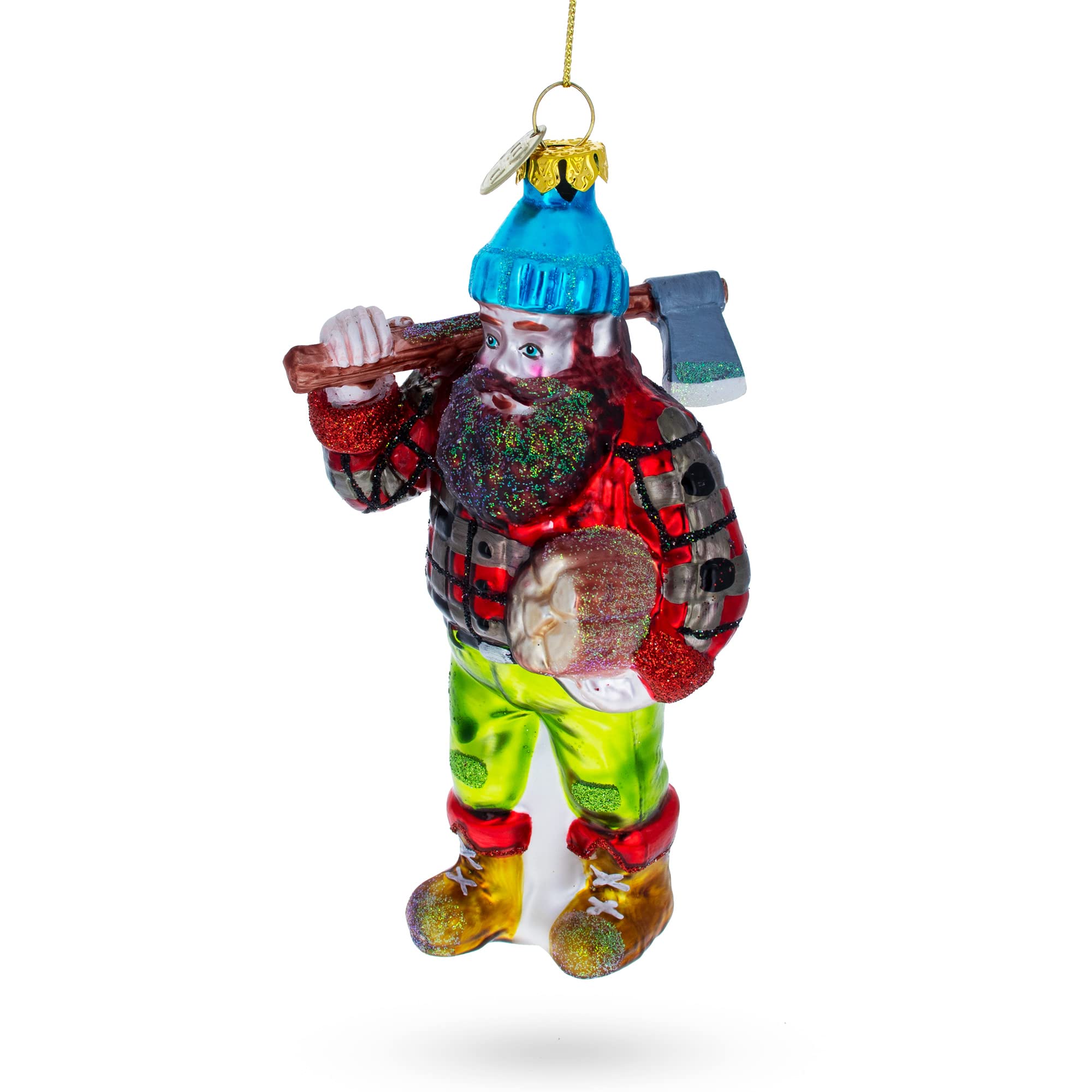 Décoration de Noël en verre et bois BestPysanky pour sapin traditionnel