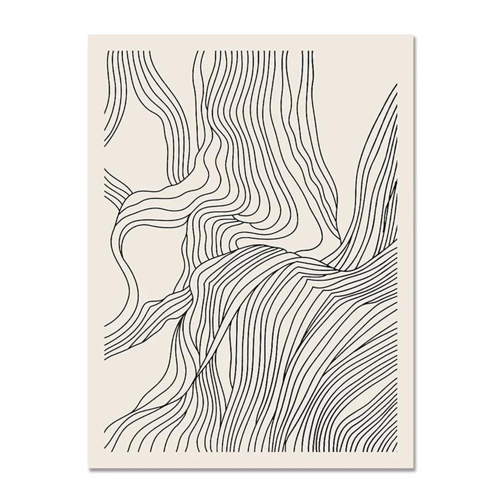 XENITE Wall Art Canvas Prints Nordic Black And White Canvas Painting No Frame Abstract Lines Distant Wall Art Picture For Living Room Decor(A,50x70cm)