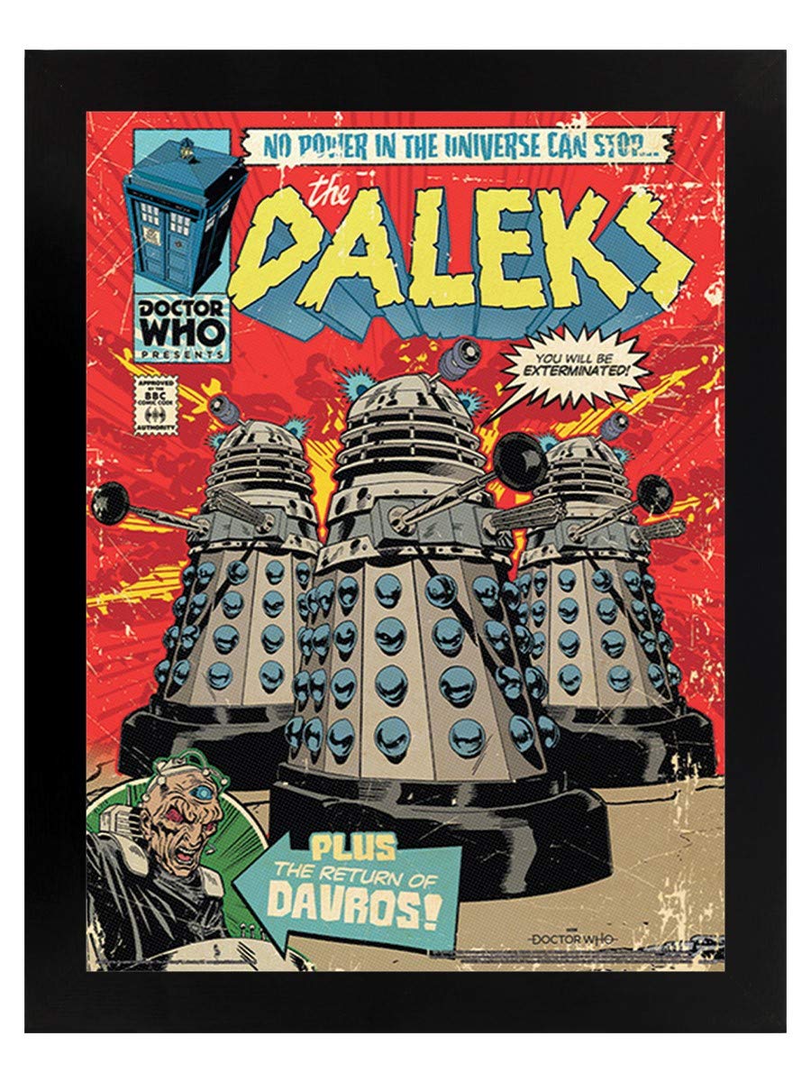 Tableau Doctor Who The Daleks Comic encadré pour salon ou bureau