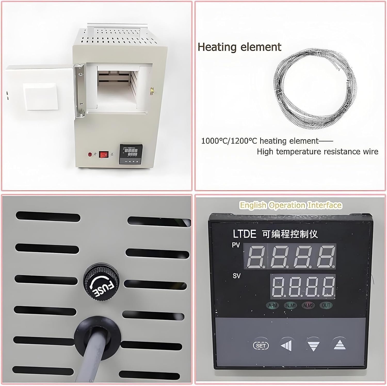 1500 W elektrischer Labor-Muffelofen, wissenschaftlicher Labor-Muffelofen, 100–1000 °C Hochtemperatur-Elektroherde for geschlossene Labore mit integrierter Programmsteuerung for präzises Heizen