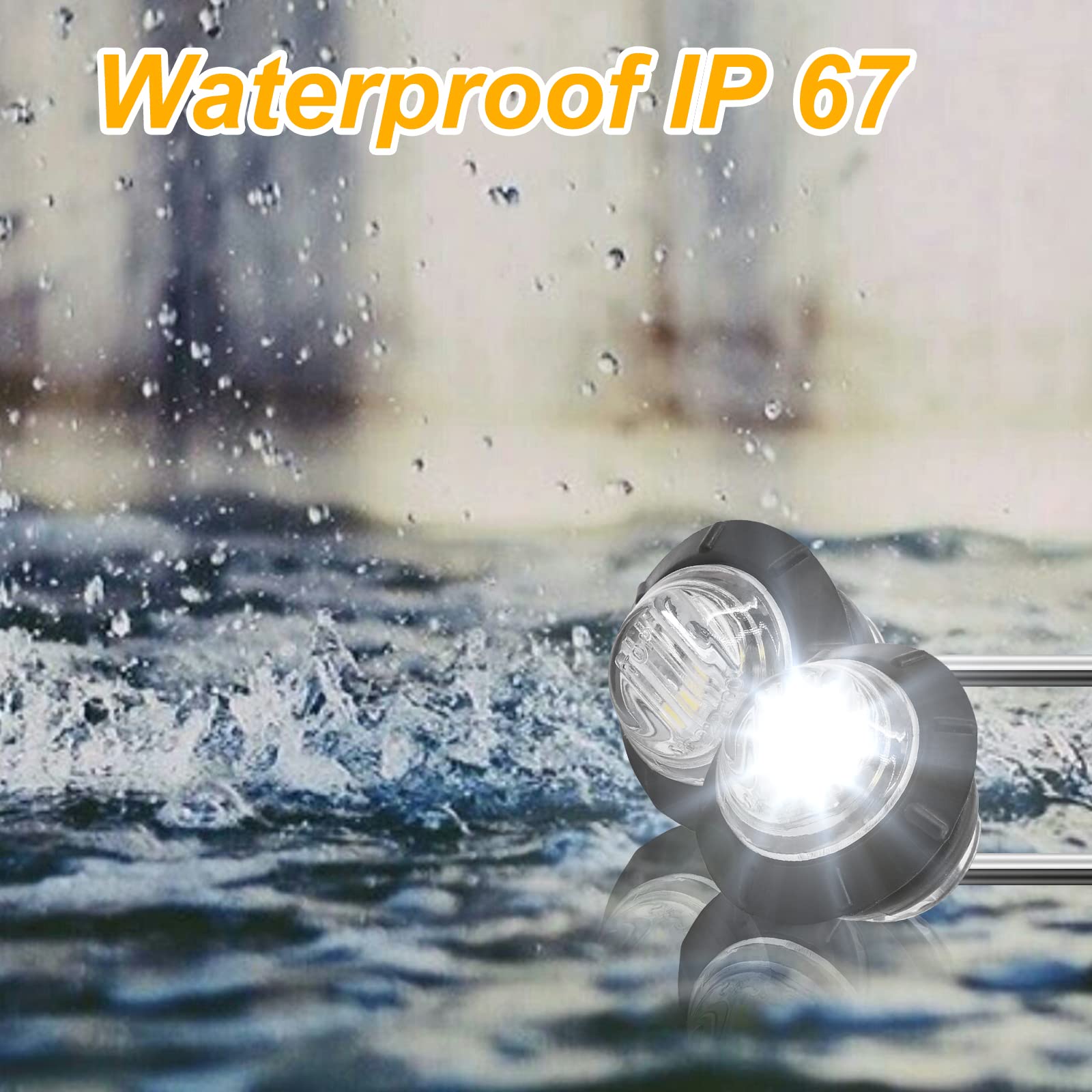 Luce di Posizione LED Rotonda 12V 24V per Rimorchio, Luce di Stop