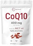 Micro Ingredients CoQ10 400mg Per Serving | 240 Softgels with Coconut MCT Oil | High Absorption Coenzyme Q10 as Ubiquinone | Antioxidant Support for Heart & Energy Health | Non-GMO