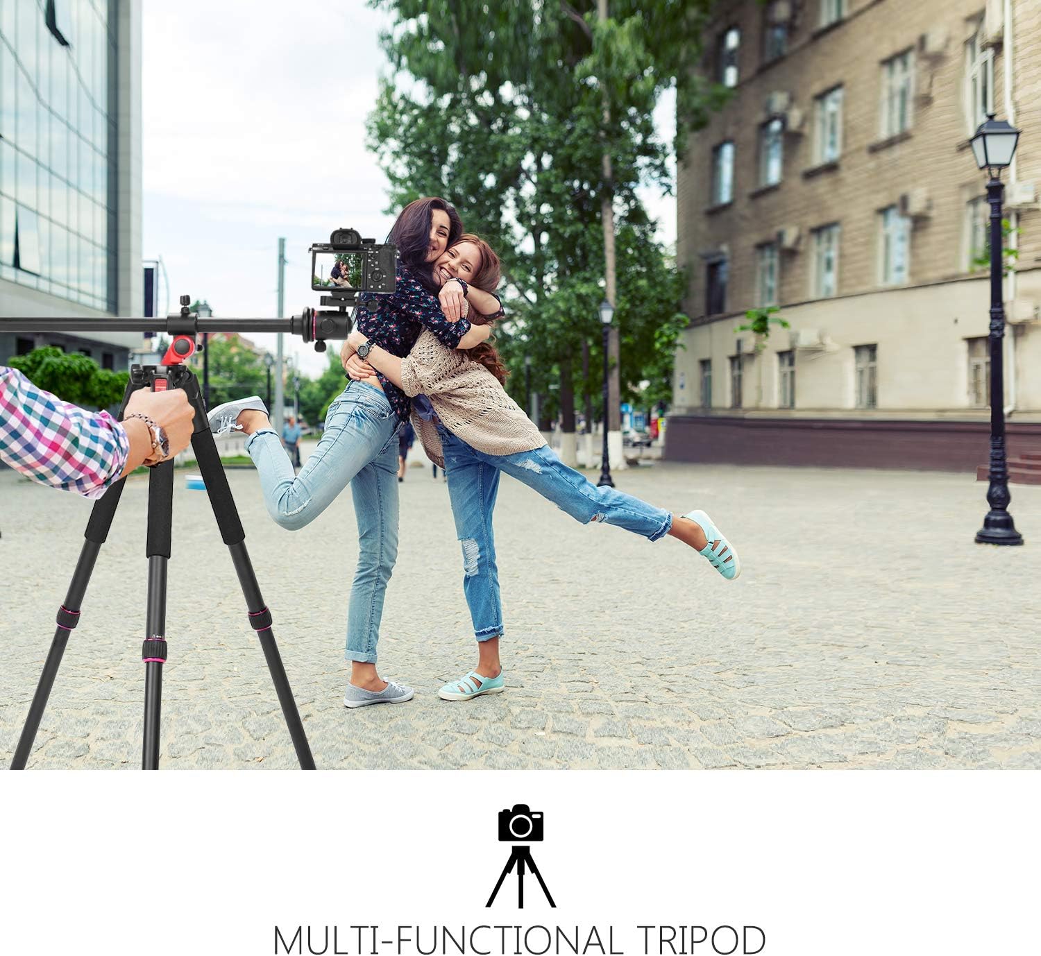 NEEWER 79 inch Camera Tripod Monopod with Center Column and Ball Head Aluminum, Arca Type QR Plate, Bag, Horizontal Tripod Overhead Camera Mount for DSLR Camera, Video Camcorder, Max Load: 33lb : Electronics