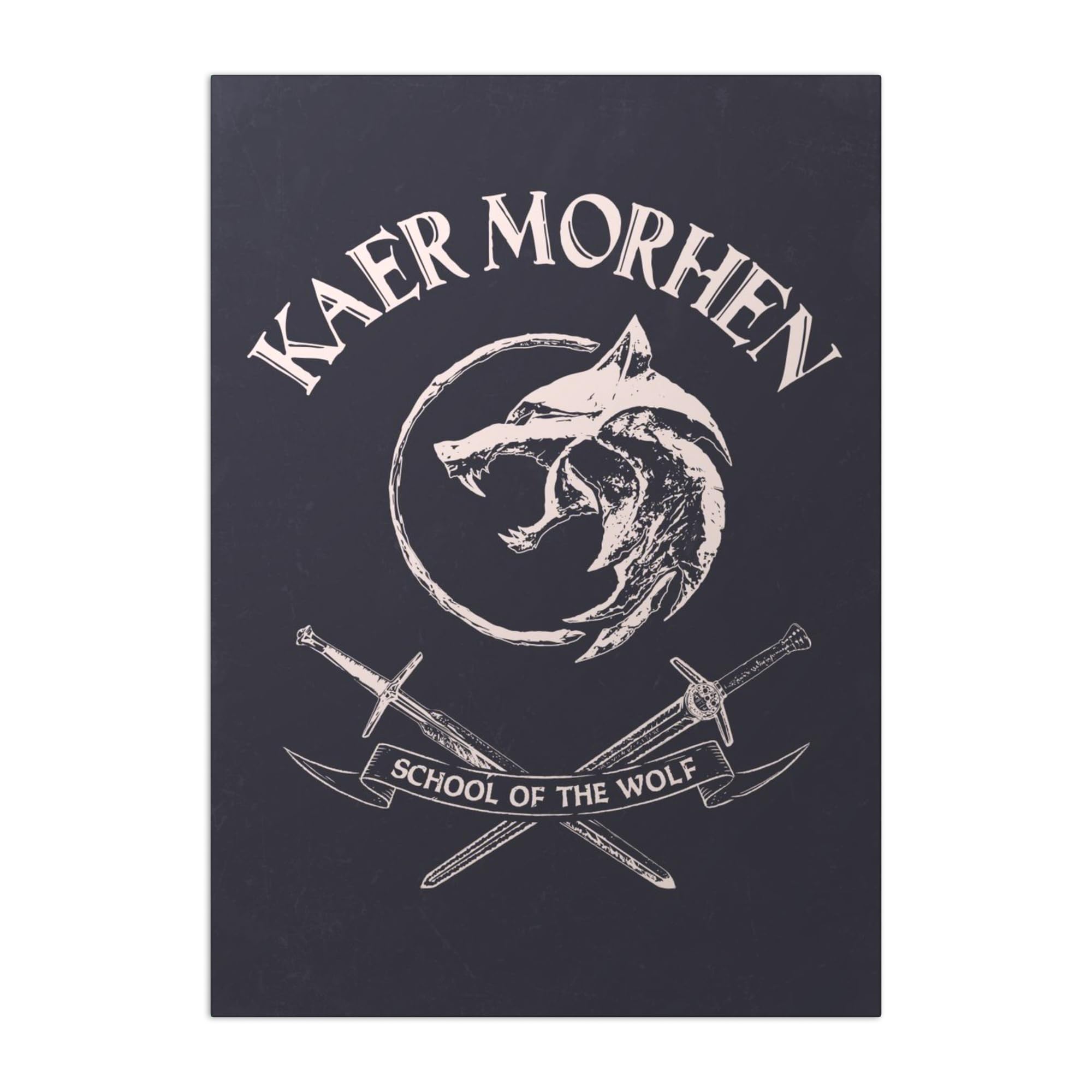 Displate Official Witcher Metal Poster Magnetic Mounting Included Licensed Artwork Modern Wall Decor The Witcher Graphics School of the Wolf Poster 45 cm x 32 cm