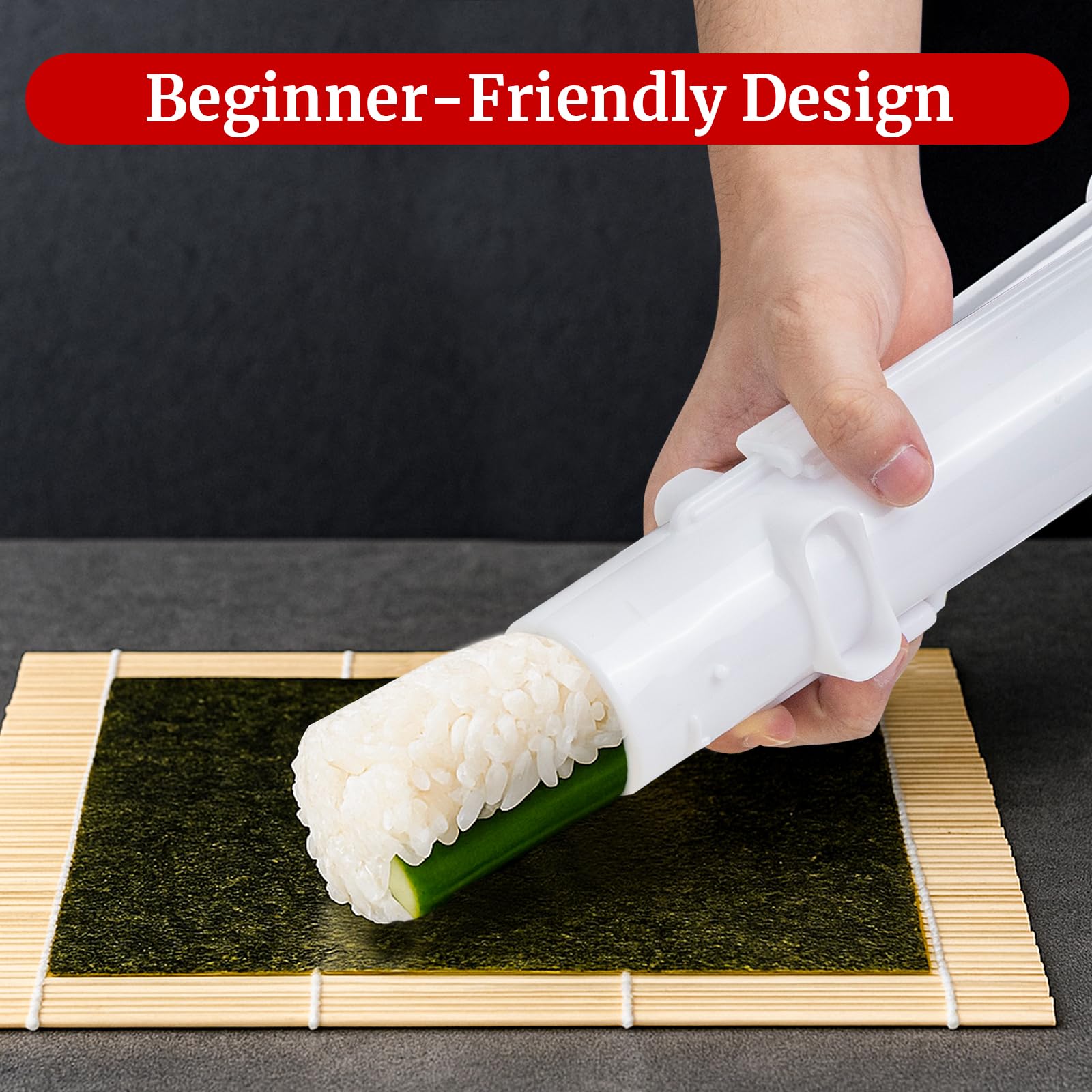 31-teiliges Sushi-Set – professionelles Sushi-Set mit Bambusmatte, Reisstreuer, Sushi-Form und Kochutensilien – perfekt für hausgemachte Sushi-, Sashimi- und Maki-Rollen