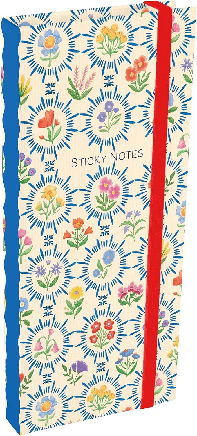 Enchanted Garden Pocket Sticky Notes Folder – Compact Sticky Note Set, Portable Organiser, Floral Stationery Gift